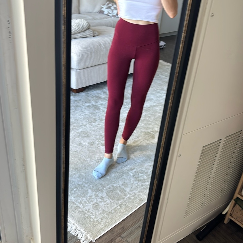 Offline by Aerie Burgundy Leggings high rise high waisted 7/8 length